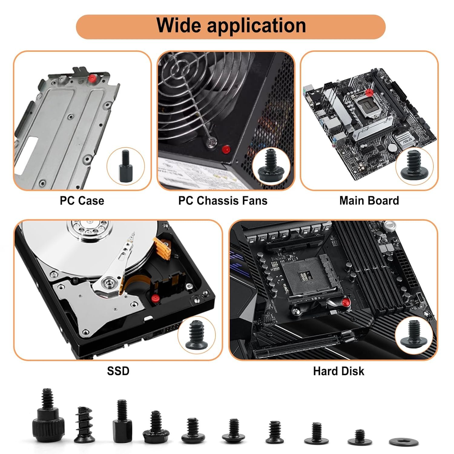420PCS Computer Screw Kit, Motherboard Standoffs Assorted Screws for PC Case, HDD, SSD, Laptop, Fan, CD-ROM - for DIY PC Build Repair - Image 3