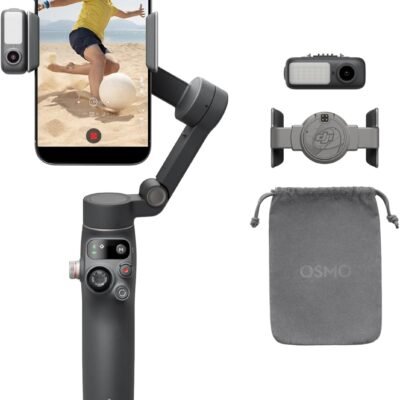DJI Osmo Mobile 7P Gimbal Stabilizer for iPhone, Android, Native Tracking, Lighting, 3-Axis Phone Gimbal, Quick Launch, One-Tap Edit, Built-in Extension