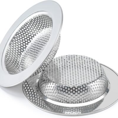 2 Pcs Sink Strainer for Most Kitchen Sink Drain Basket, Upgraded Double-Layer Safe Design Kitchen Sink Strainer