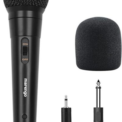 Marengo Handheld Wired Microphone, Cardioid Dynamic Vocal Mic with 13ft Cable and ON/Off Switch, Ideally Suited for Speakers, Karaoke Singing Machine