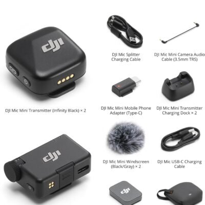 DJI Mic Mini (2 TX + 1 RX), Detail-Rich Audio, Wireless Lavalier Microphone for Camera/Android, 2-Person Vlog, Team Production