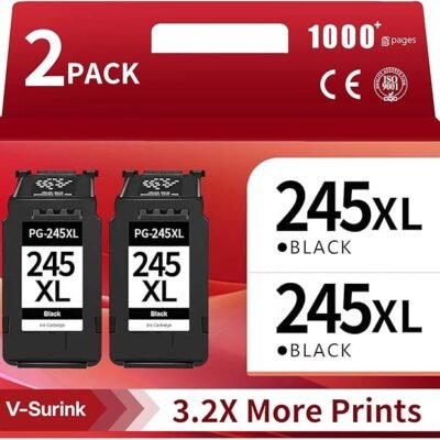 245XL Ink Cartridge Replacement for Canon 245XL Black Ink Cartridges PG-243XL for PG-245 PG-243 High Yield Compatible with Canon MX490 MX492 MG2500