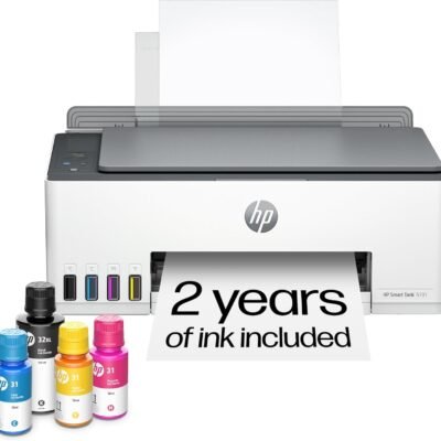 HP Smart Tank 5101 Wireless All-in-One Refillable Printer, Scanner, Copier with 2 years of Ink included, Wireless printer-for-home use an EcoTank Alternative