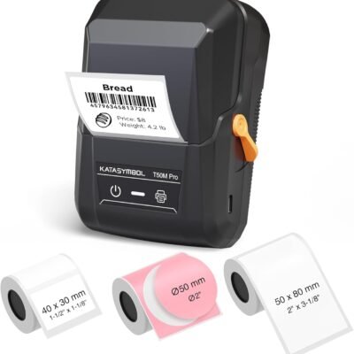 SUPVAN T50M Pro Bluetooth Label Maker Machine with 3 Tapes, Wide Waterproof Label, Versatile App with 30+ Fonts and 660+ Icons, Inkless Labeler for Home