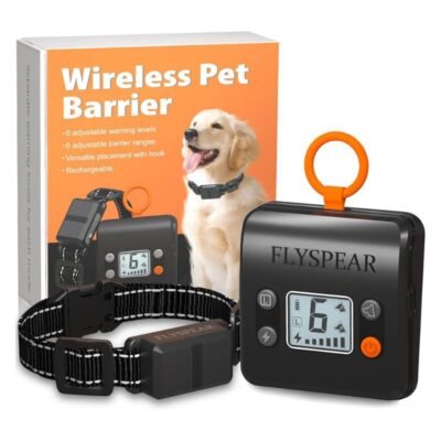 Wireless Pet Barrier – Rechargeable Indoor Barrier with 6 Adjustable Range Radius up to 7 ft