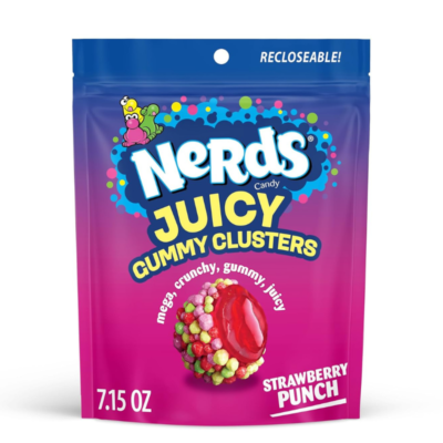 NERDS Juicy Gummy Clusters, Strawberry Punch, Juicy and Gummy Candy