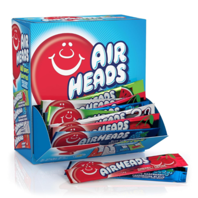 Airheads Full-Size Candy Bars, Taffy Candy Bulk Variety Pack