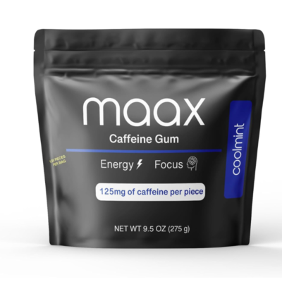 Maax Caffeine Energy Gum | Focus Gum | 125mg of caffeine per piece