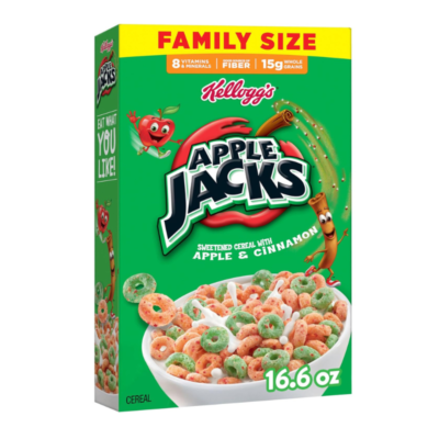 Kellogg’s Apple Jacks Breakfast Cereal, Kids Cereal, Family Breakfast