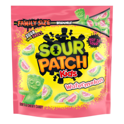 SOUR PATCH KIDS Watermelon Soft & Chewy Gummy Candy, Family Size