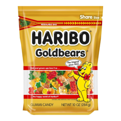 HARIBO Goldbears, Gummi Candy, 10 oz Resealable Bag, Assorted Flavors